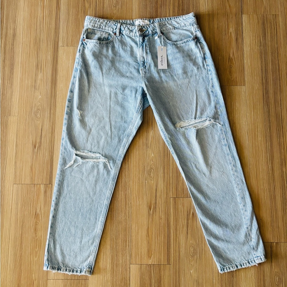Dynamite Jeans Baggy Boyfriend Low Rise Light Wash Distressed Womens 31/12 90s